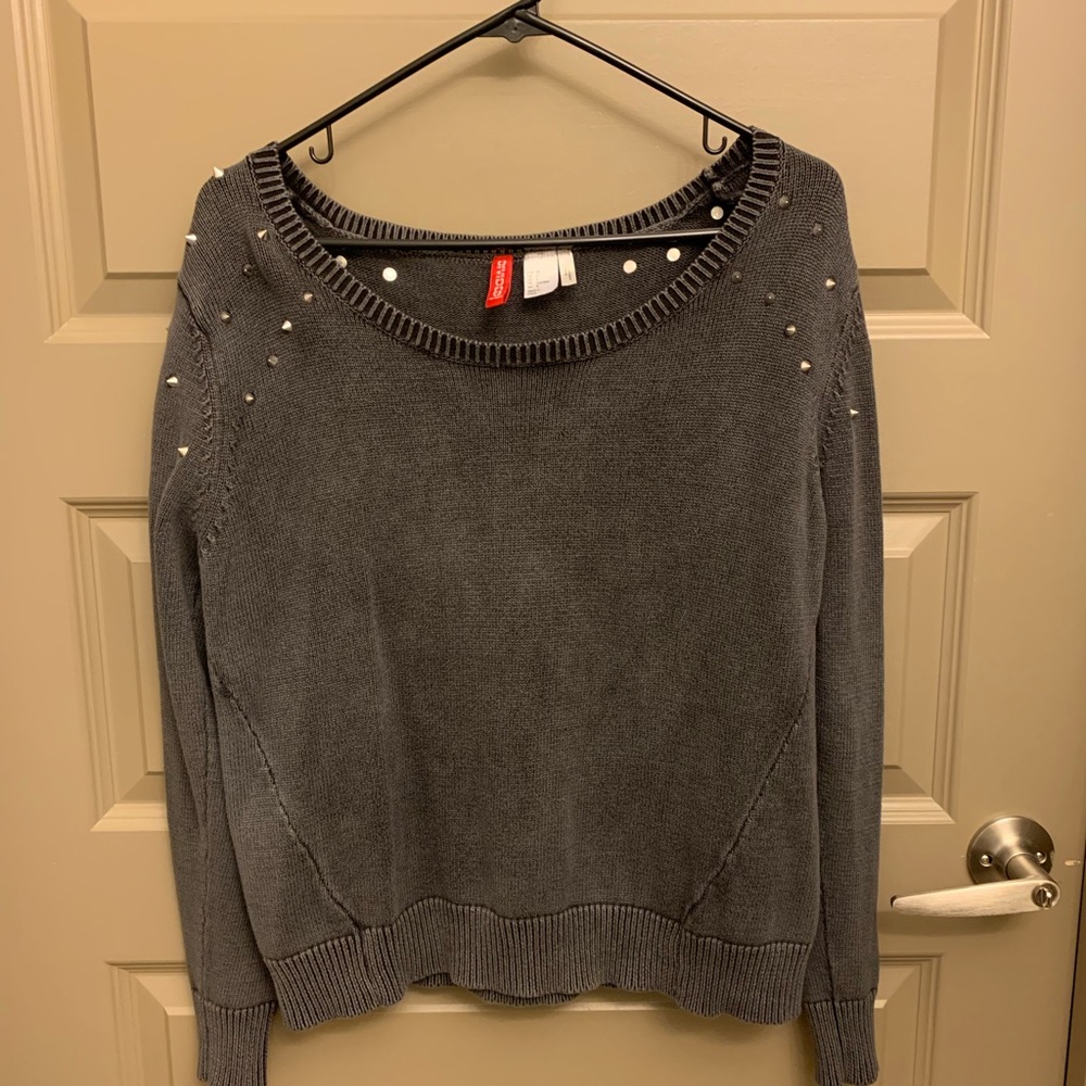 H&M 100% Cotton Sweater w/ Studs details